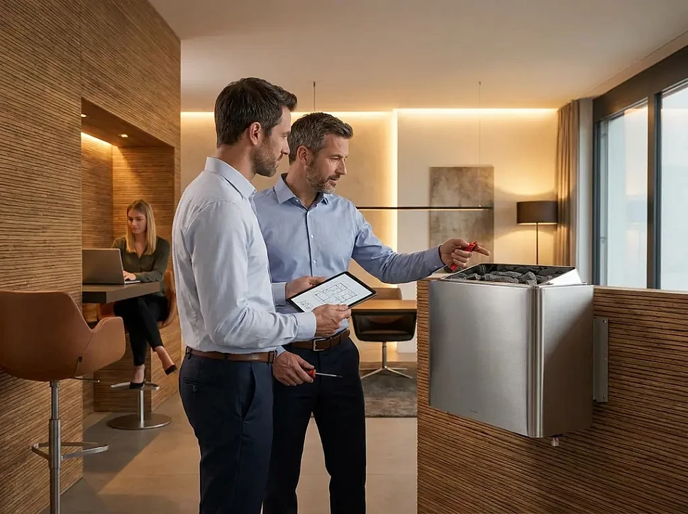 Особенности монтажа настенных электрических печей Harvia