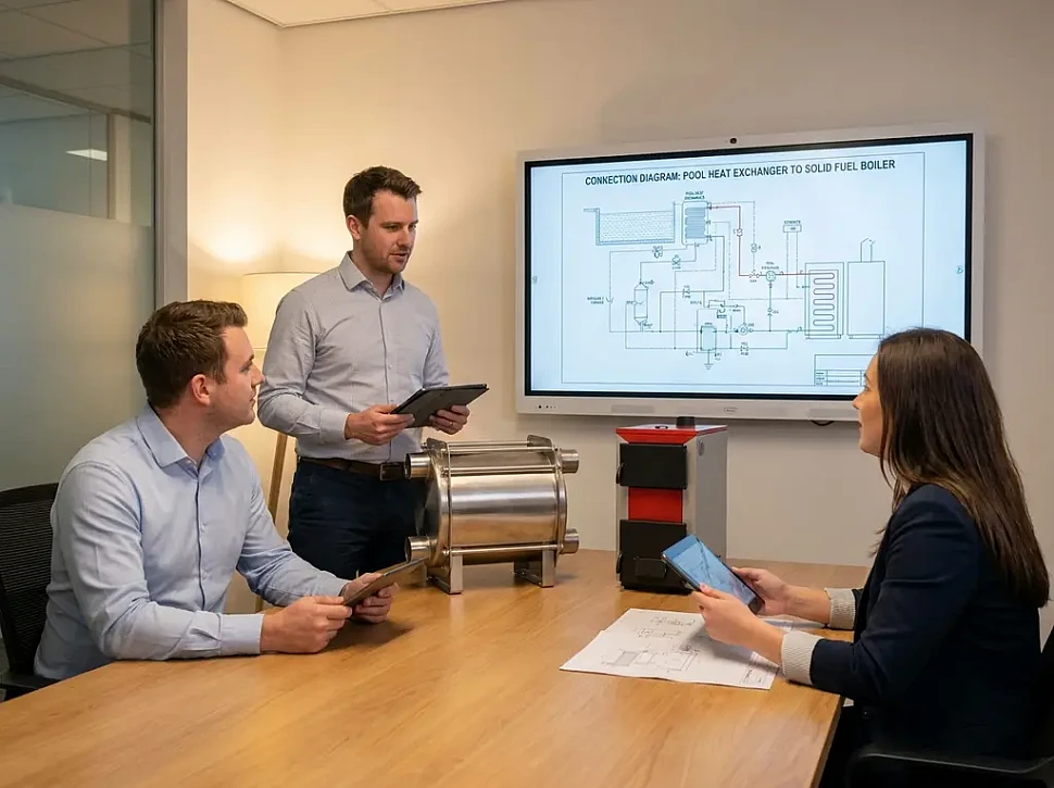 Подключение теплообменника бассейна к твердотопливному котлу отопления