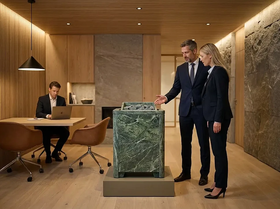 Долговечность электрокаменок Карина в облицовке из змеевика