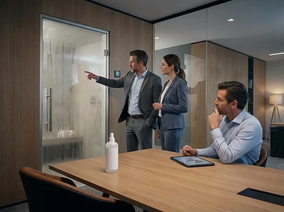 Как избавиться от конденсата на стеклянной двери хамама