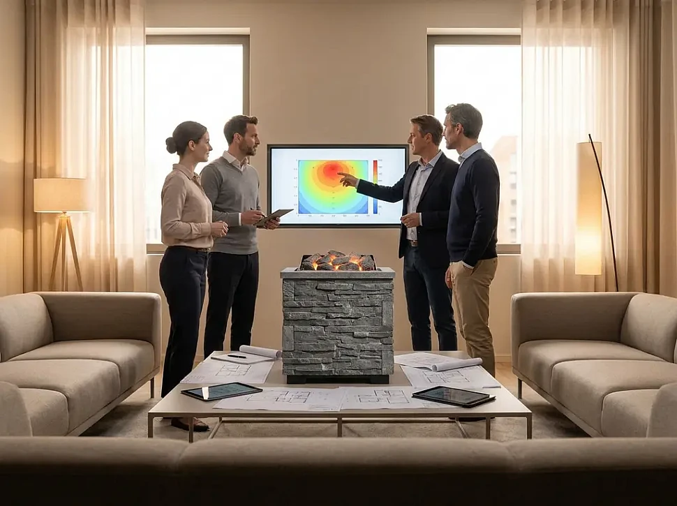 Влияние каменной облицовки печи на прогрев парной