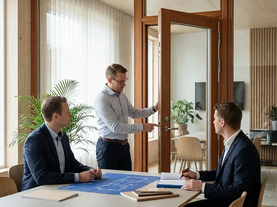 Надежность фурнитуры финских дверей Sawo в условиях влажности