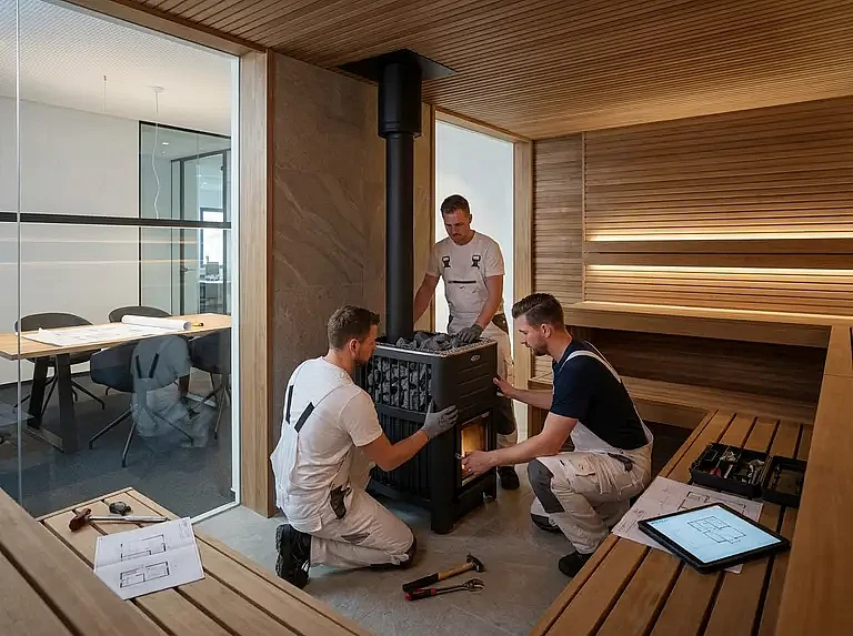 Особенности монтажа чугунной дровяной печи Эверест в парной