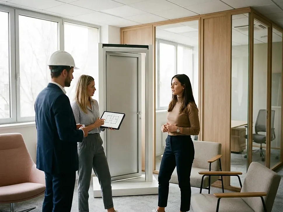 Как установить алюминиевую дверь Aldo в турецкую баню