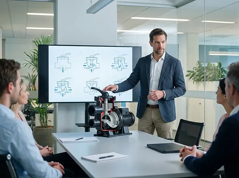 Режимы работы шестипозиционного клапана фильтровальной установки