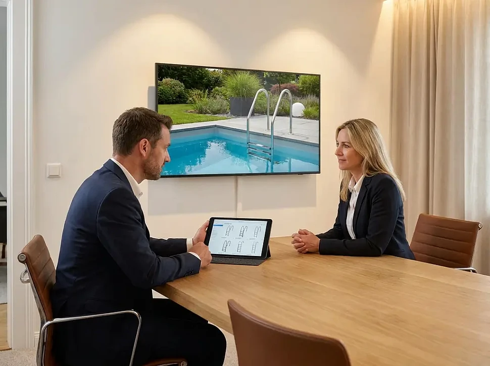 Как правильно выбрать лестницу для стационарного уличного бассейна