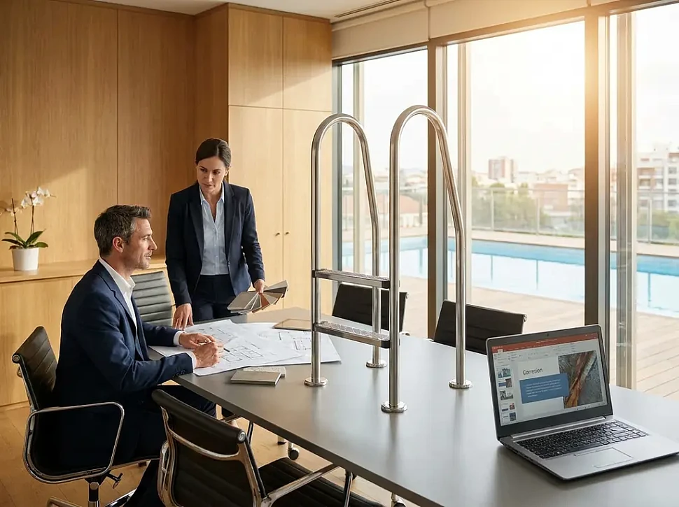 Почему ржавеет лестница в бассейне и как избежать