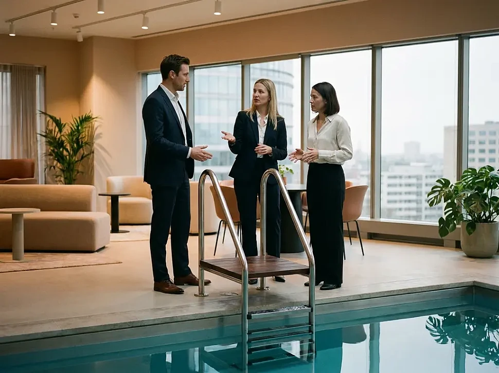 Двухсторонние лестницы для стационарных бассейнов