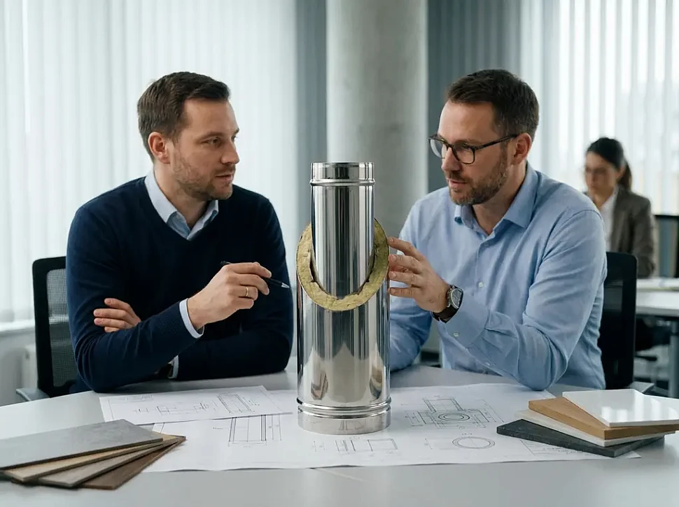 Как производят надежные сэндвич трубы для банной печи