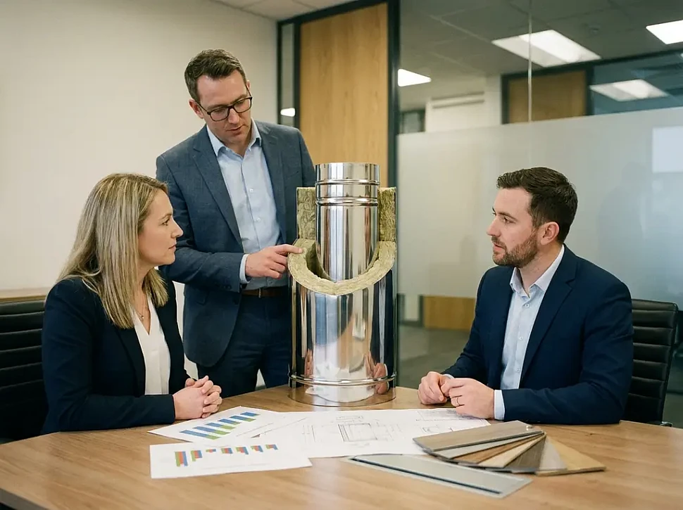 Срок службы теплоизоляции внутри двухконтурного банного металлического дымохода