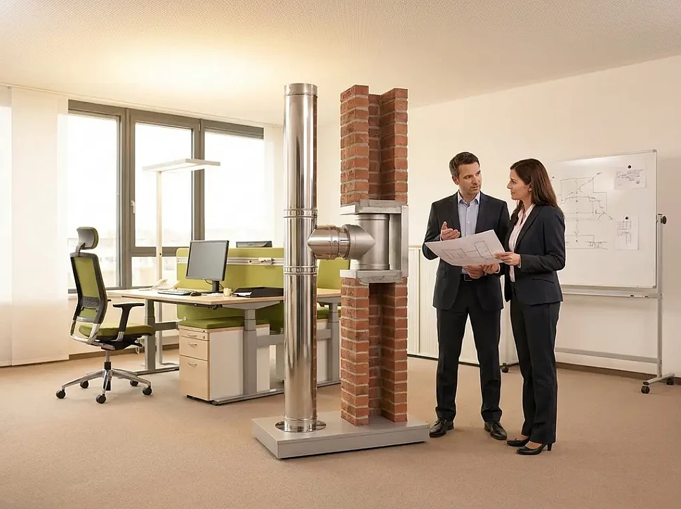 Как правильно соединить одноконтурный металлический дымоход с кирпичным