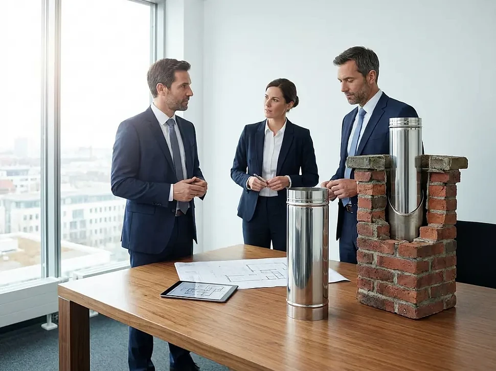 Использование одноконтурных труб для гильзования старого кирпичного дымохода