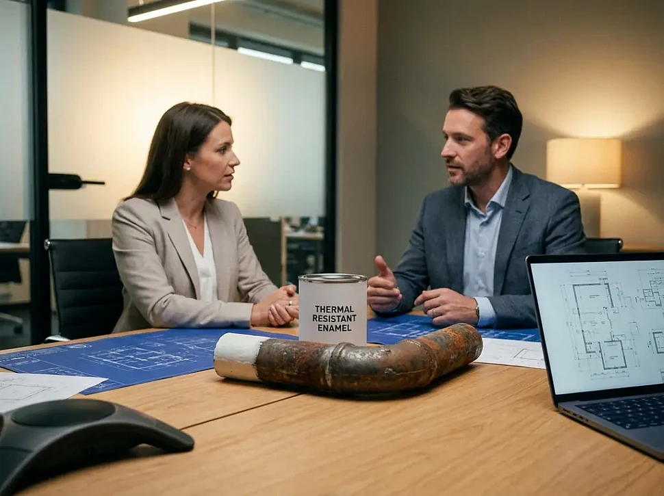 Термостойкая эмаль для защиты одноконтурной трубы от коррозии