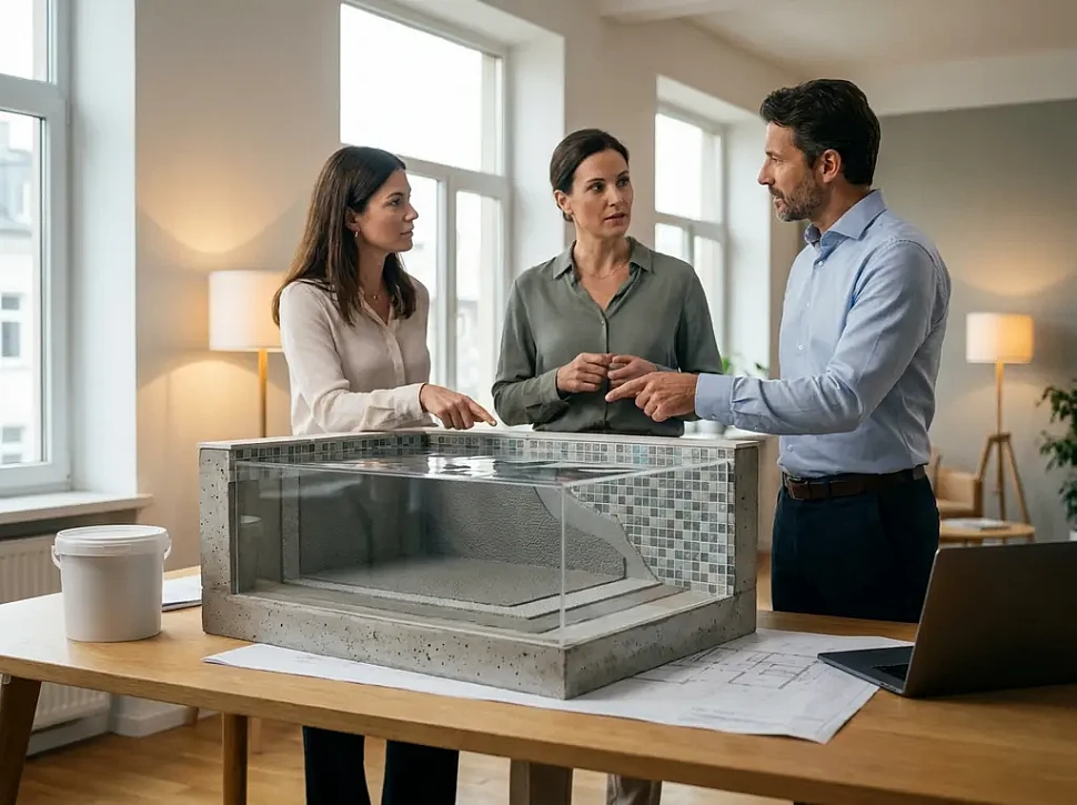 Технология нанесения полимерцементной гидроизоляции в бассейне под плитку