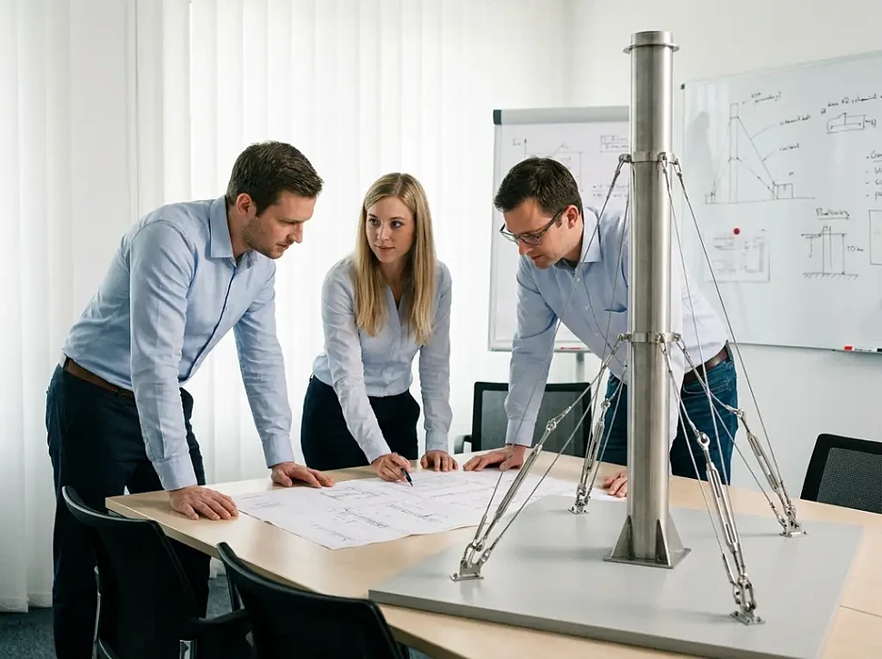 Как надежно закрепить растяжки для высокой трубы дымохода