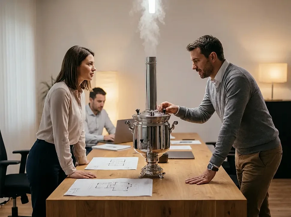 Преимущества бака самоварного типа на стартовой трубе дымохода