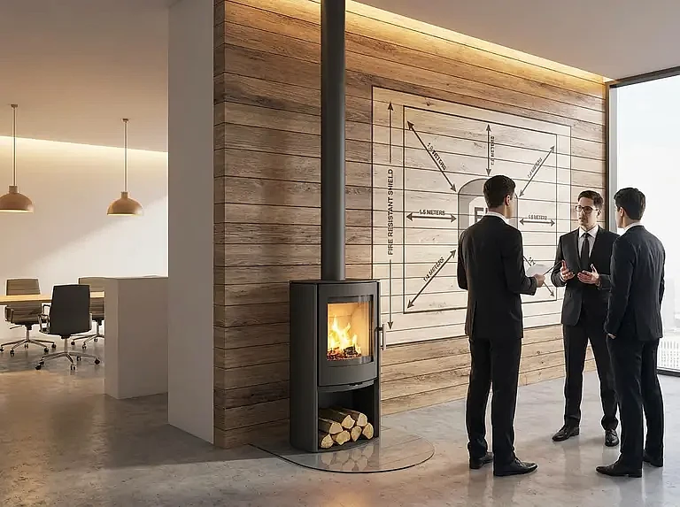 Безопасное расстояние от дровяной печи до деревянных стен