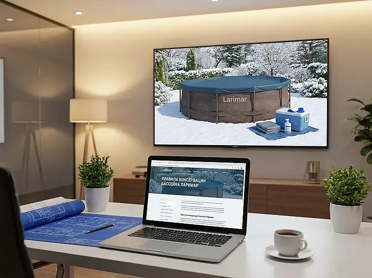 Правила консервации российского сборного бассейна Ларимар на зиму