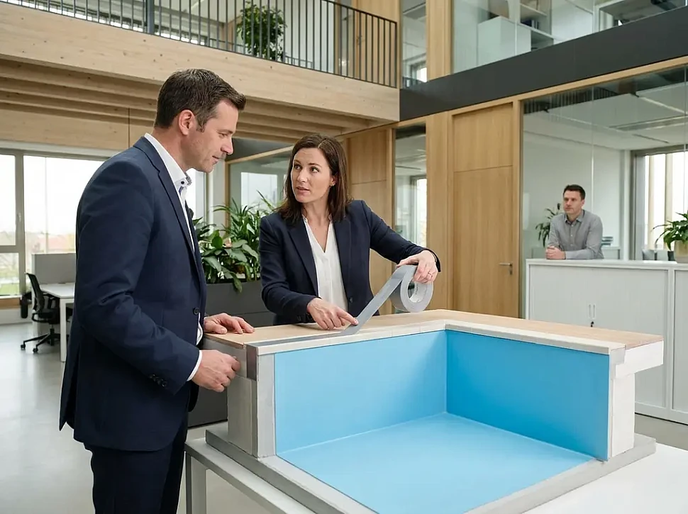 Использование гидроизоляционных лент для герметизации углов чаши бассейна