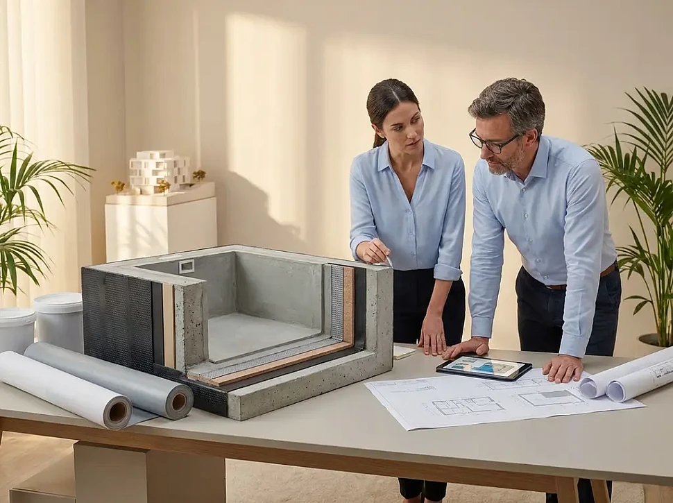 Наружная гидроизоляция бетонного бассейна от грунтовых вод