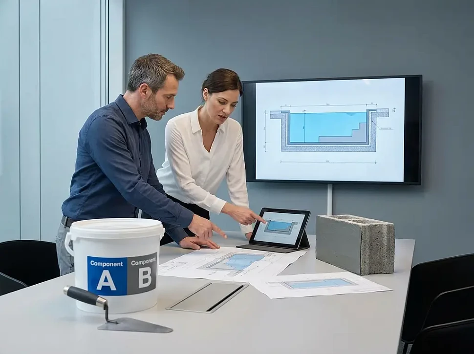 Преимущества применения двухкомпонентной эластичной гидроизоляции для чаши бассейна