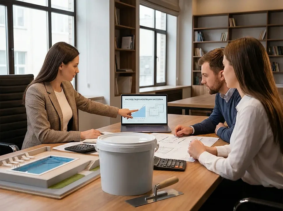 Расход гидроизоляционной мастики на один квадратный метр бассейна