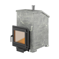 Банные печи Везувий в облицовке из натурального камня