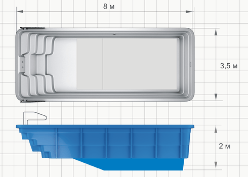 Композитный бассейн Ривьера 8035