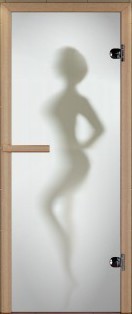 Дверь для сауны ALDO серия КОМПЛЕКС, рисунок "Силуэт" с фотопечатью