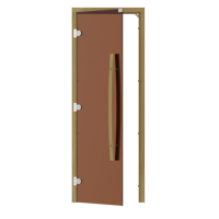 Дверь SAWO 741-3SGD-L-1 (7/19, кедр, без порога, изогнутая ручка, левая)