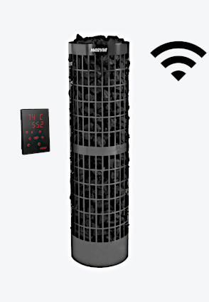 Электрическая печь с WiFi Harvia Cilindro PC100E/135E Black Steel + CX1704XW + SAB00103