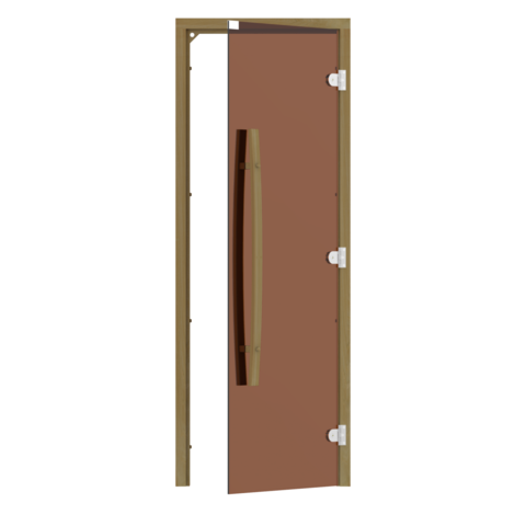 Дверь SAWO 741-3SGD-R-1 (7/19, кедр, без порога, правая, изогнутая ручка)