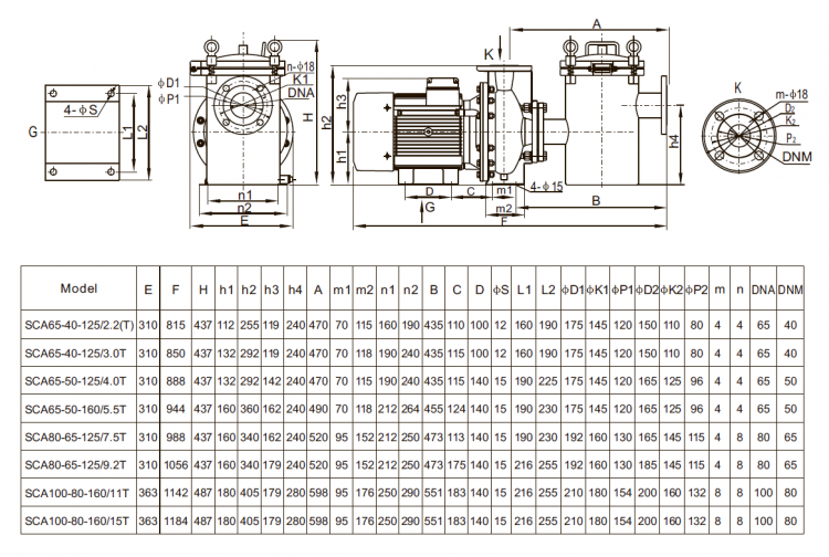Насос нерж.ст. (3кВт 380B 39,4 м3/ч h 20м в.ст.) Mayer Schwimmbad LX SCA65-40-125/3.0T