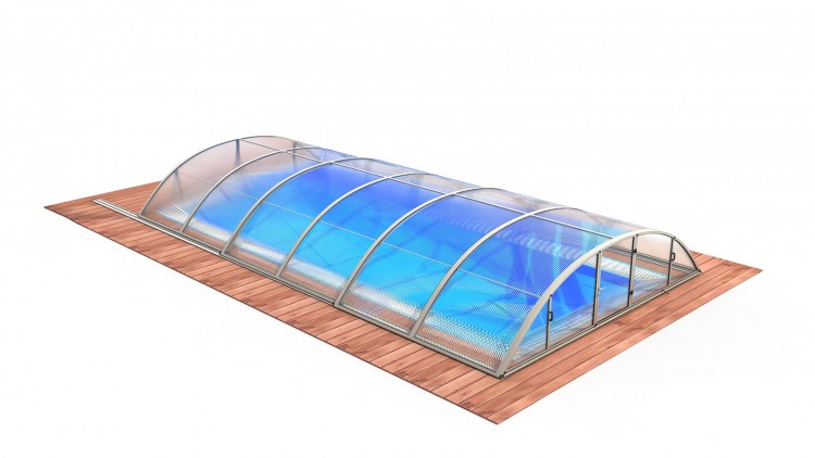 Павильон для бассейна Klasik A clear (3 модуля) цвет каркаса ELOX/Антрацит прозрачный поликарбонат