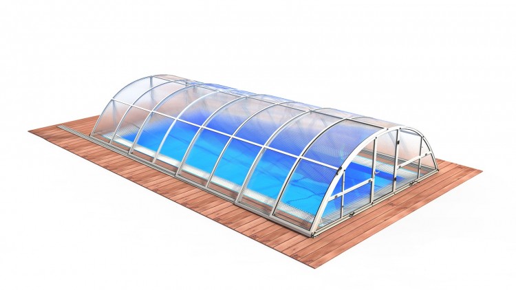Павильон для бассейна Klasik B (4 модуля) цвет каркаса Антрацит непрозрачный поликарбонат