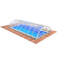 Павильон для бассейна Klasik C (5 модулей) цвет каркаса Антрацит непрозрачный поликарбонат