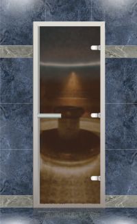 Дверь ALDO ALU 800×2100 стекло бронза матовое
