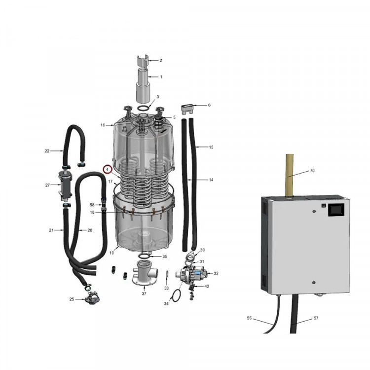 Нагревательный элемент Hygromatik 230 В/4,5 кВт (FLH06, SLH06, KitH06, HC06)