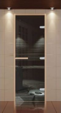 Дверь для сауны ALDO серия КОМПЛЕКС, стекло графит 800*2000