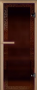 Дверь для сауны ALDO серия КОМПЛЕКС, рисунок "Жимолость"