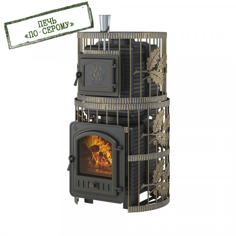 Печь для бани Эверест "Легкий пар Профи" Ковка Б/В (по-серому)