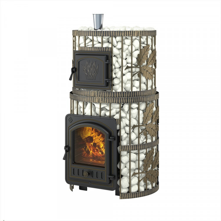 Печь для бани Эверест "Легкий пар Профи" Ковка Б/В (по-серому)