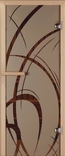 Дверь для сауны Aldo серия СТАНДАРТ ПЛЮС рисунок "Арабика" стекло бронза
