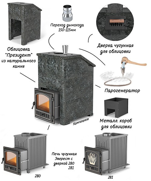 Комплект Президент Эверест 24 (280) Пироксенит Элит, S-40