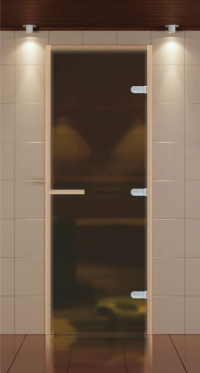 Дверь для сауны ALDO серия КОМПЛЕКС, стекло бронза матовое 700*2100