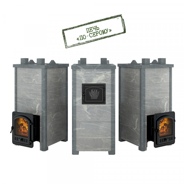 Печь Эверест "Легкий пар Профи" каменка «по-серому», Талькохлорит, S-50 мм Печь Эверест "Легкий пар Профи" каменка «по-серому», Талькохлорит, S-50 мм
