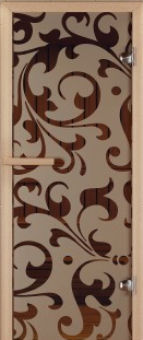 Дверь для сауны Aldo серия СТАНДАРТ ПЛЮС рисунок "Версаль" стекло бронза