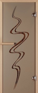 Дверь для сауны Aldo серия СТАНДАРТ ПЛЮС рисунок "Вихрь" стекло бронза