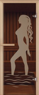 Дверь для сауны Aldo серия СТАНДАРТ ПЛЮС рисунок "Диана" стекло бронза