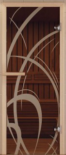 Дверь для сауны Aldo серия СТАНДАРТ ПЛЮС рисунок "Мокко" стекло бронза